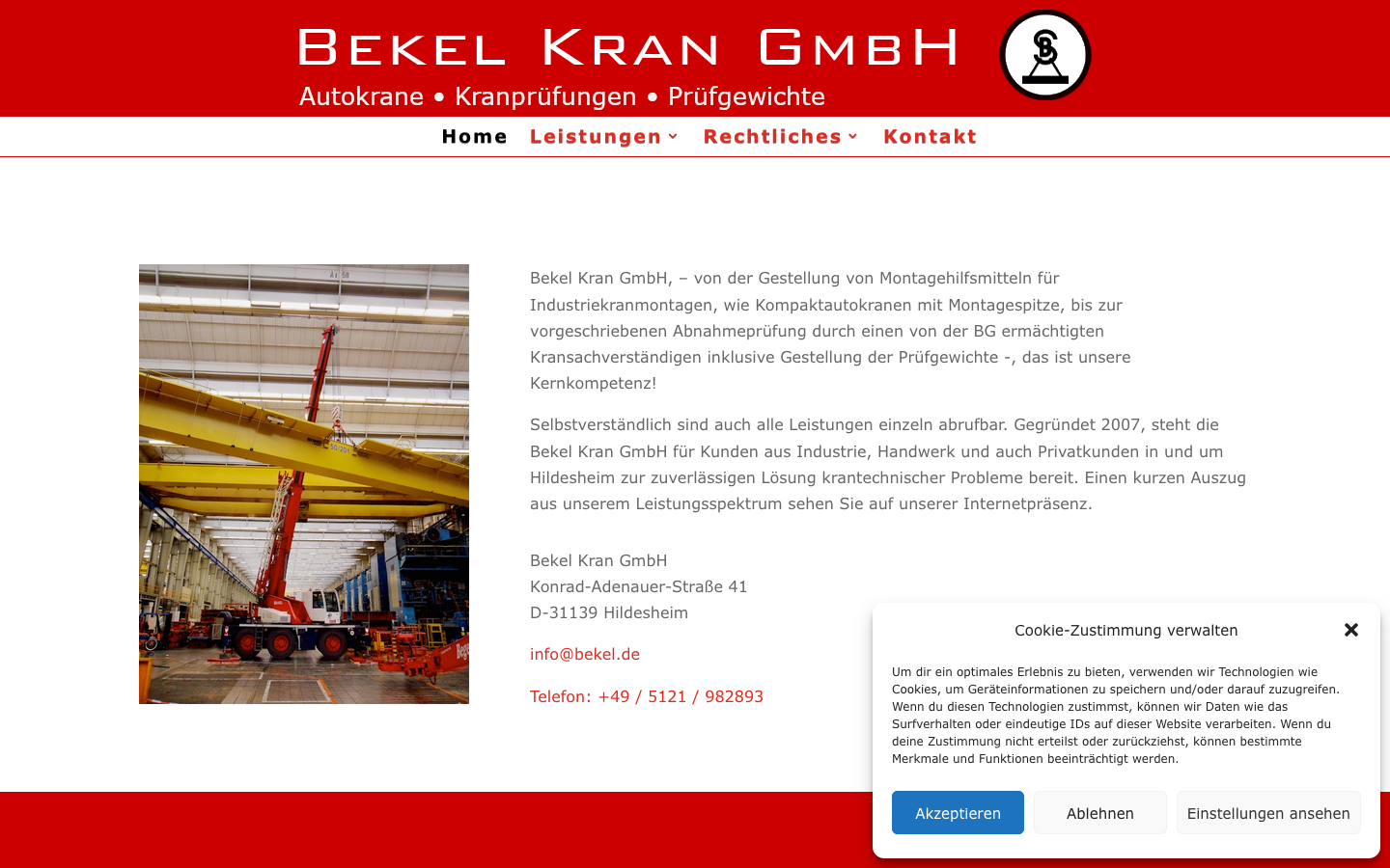 Vorschau der Website der Bekel Kran GmbH